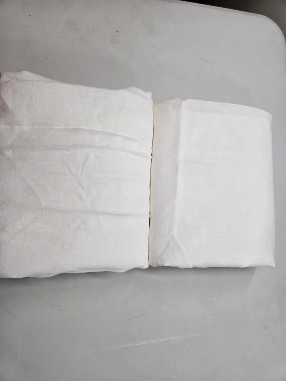 QUINCE Set Of 2 48x84 European Linen Curtains White 0487